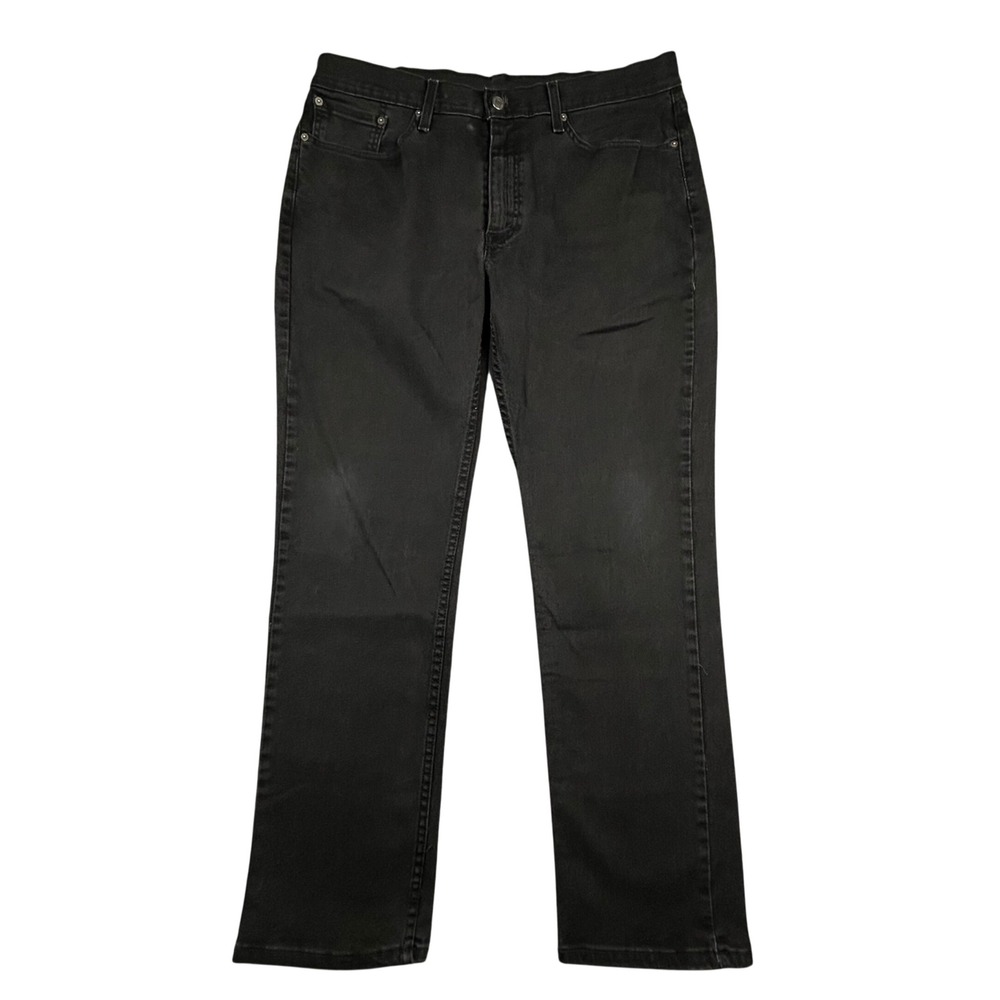 Levis Jeans Mens 36x32 Black 514 Straight Fit Stretch Denim Pants Preppy
